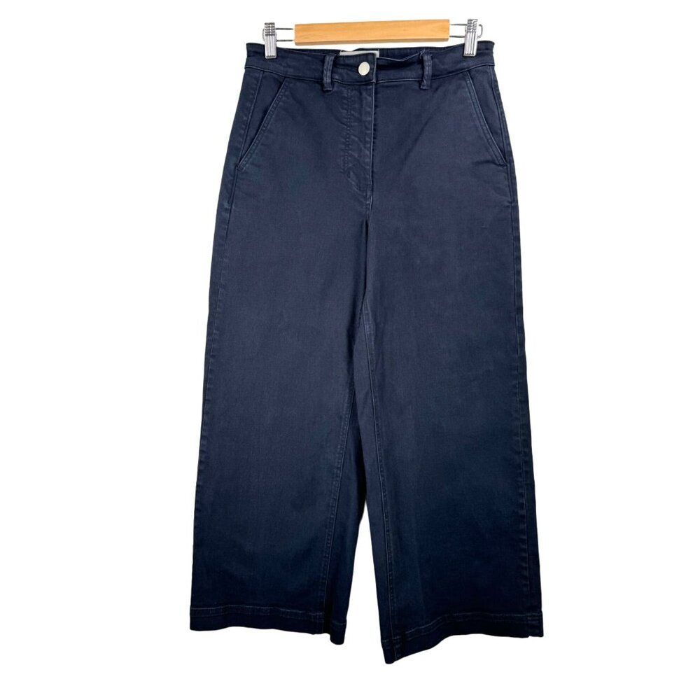 Everlane Cropped Wide leg Utility Jeans navy high waist 90s sz 4